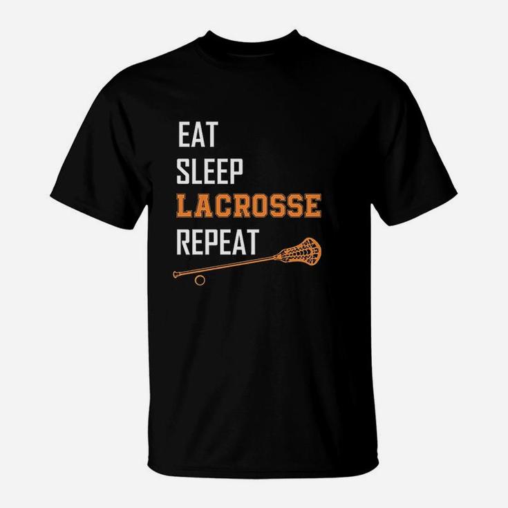 Eat Sleep Lacrosse Repeat Lax Lacrosse Girls Boys Team T-Shirt