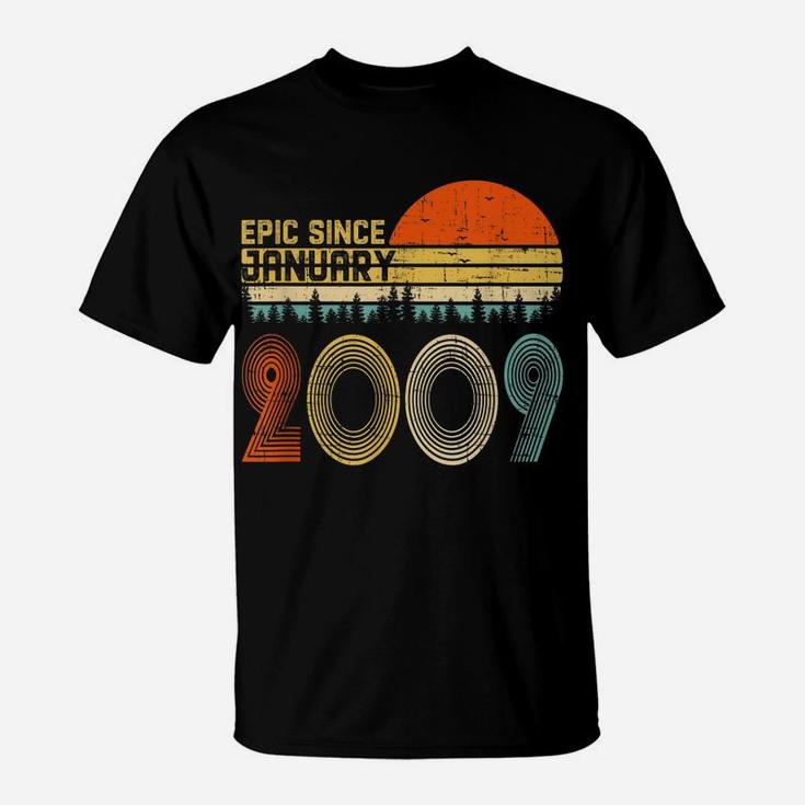 Epic Since January 2009 11Th Birthday Gift 11 Years Old T-Shirt