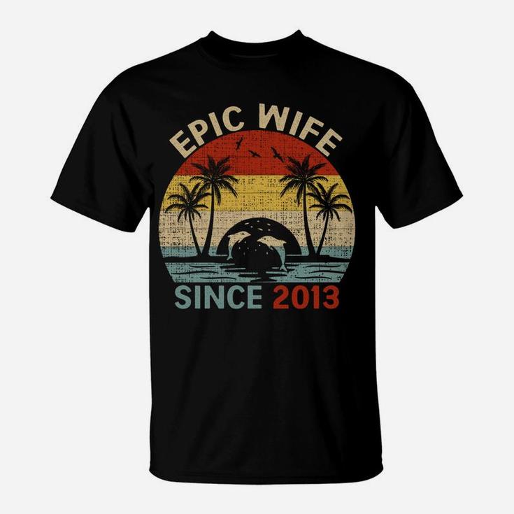 Epic Wife Since 2013 Vintage Wife 8Th Wedding Anniversary T-Shirt