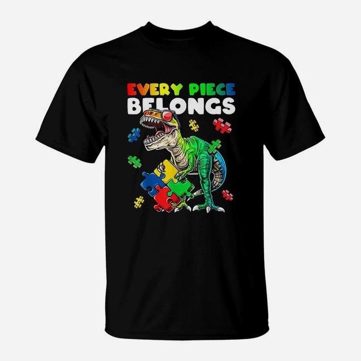 Every Piece Belongs Dinosaur Autism Awareness Puzzle Gift T-Shirt