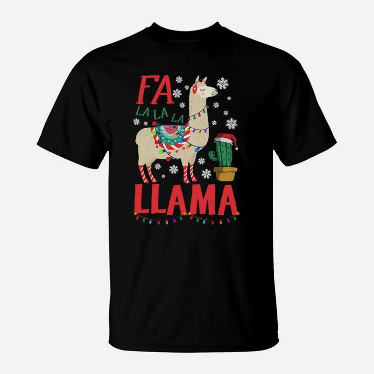 Fa La La Llama Xmas Women Men Kids Gift Llama Christmas Sweatshirt T-Shirt
