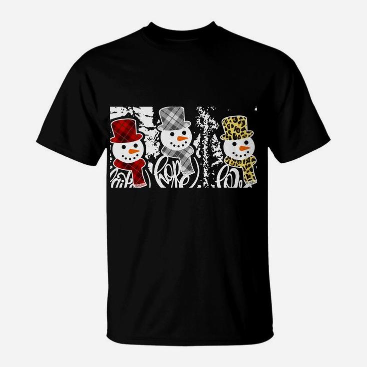 Faith Hope Love Jesus Snowman Plaid Leopard Christmas Gift Sweatshirt T-Shirt