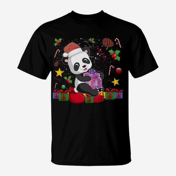 Family Matching Christmas Pajama Panda Lover Santa Xmas Gift T-Shirt