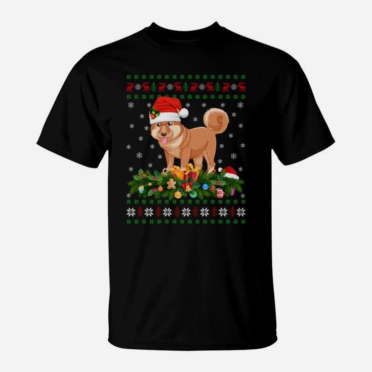 Family Matching Xmas Lighting Ugly Shiba Inu Christmas Sweatshirt T-Shirt
