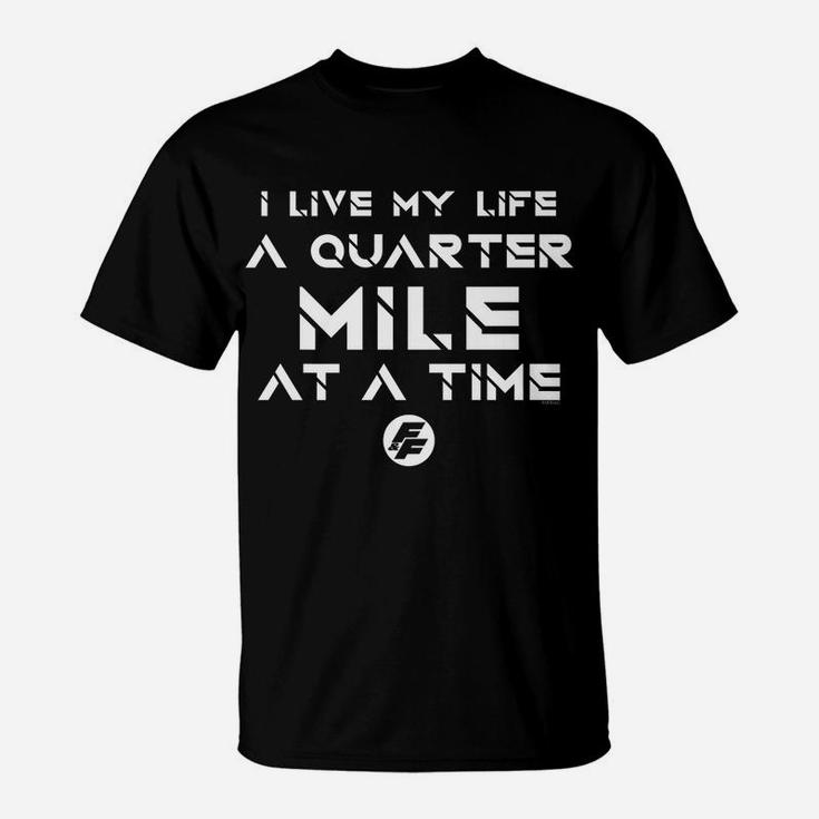 Fast & Furious Life At A Quarter Mile At A Time Word Stack T-Shirt