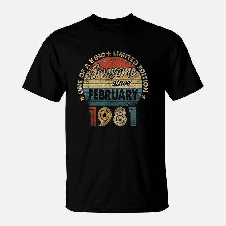 February 1981 Vintage 40 Yrs Old Retro 40Th Birthday Gifts T-Shirt