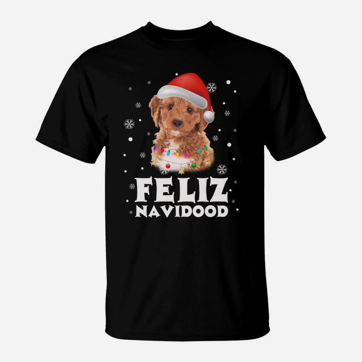 Feliz Navidood Labradoodle Puppy Christmas Gift Dog Sweatshirt T-Shirt