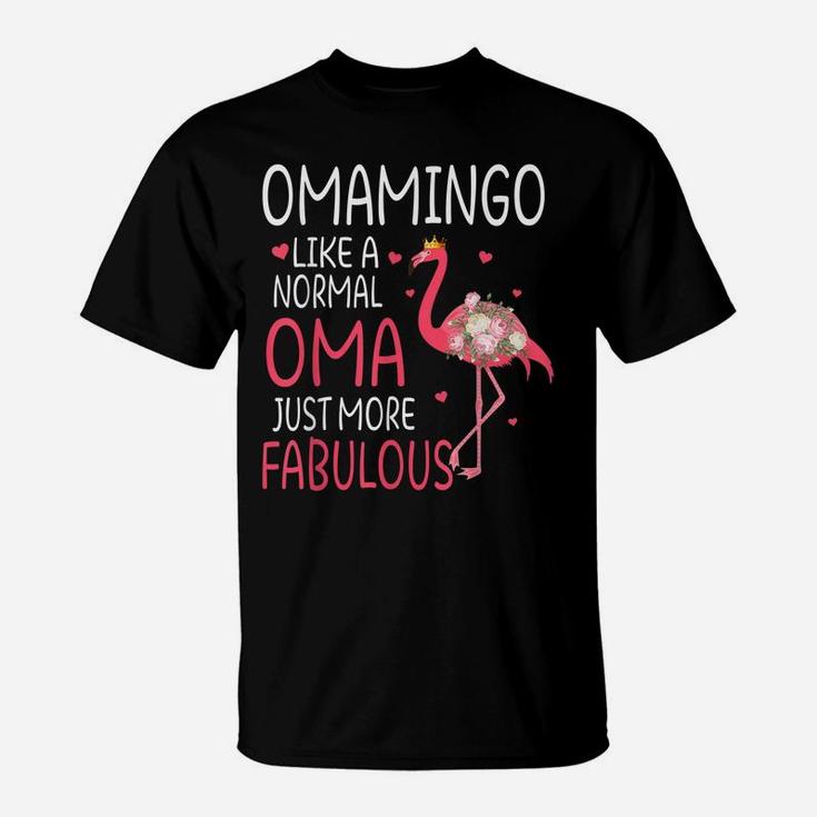 Flamingo Omamingo Like A Normal Oma Floral Funny Grandma T-Shirt