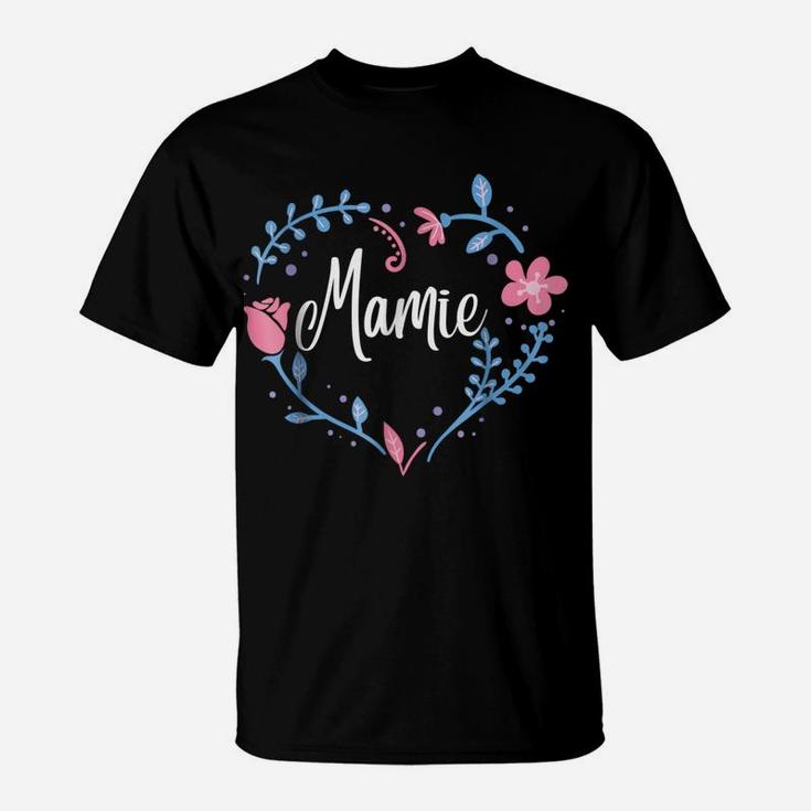 Flower Mamie  Grandma Christmas Birthday Gift Tee T-Shirt