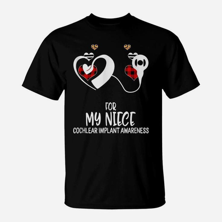 For My Niece Cochlear Implant Awareness Ribbon Buffalo T-Shirt