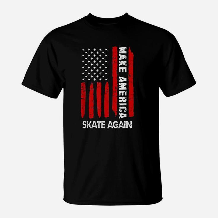 Forth 4Th Of July Gift Funny Outfit Make America Skate Again T-Shirt