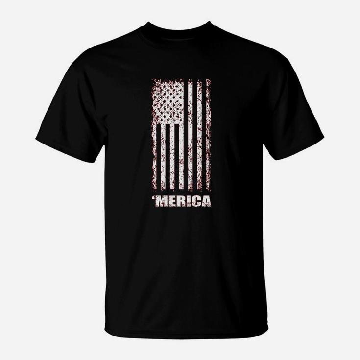 Fourth Of July American Flag Graphic Design T-Shirt