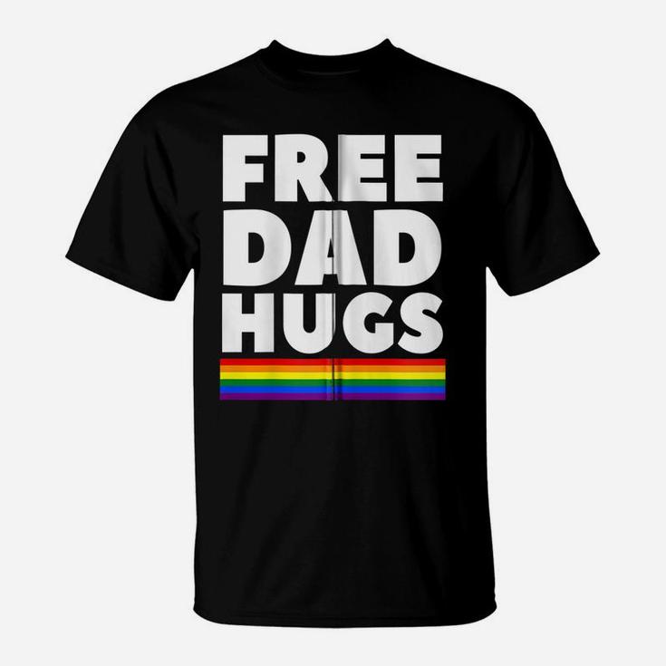 Free Dad Hugs Funny Lgbt Support Father Daddy Pride Gift Zip Hoodie T-Shirt