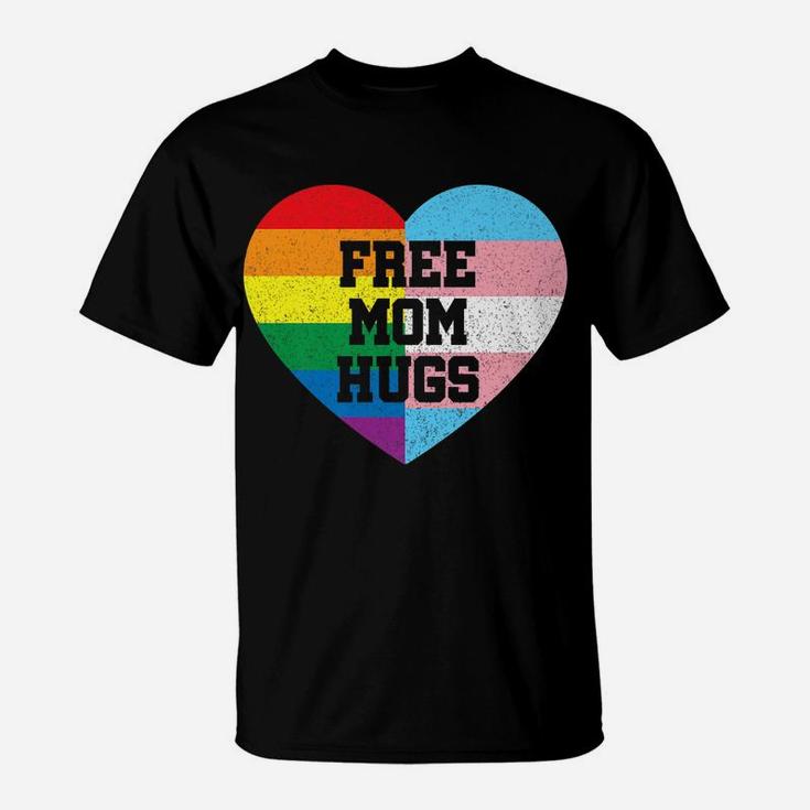 Free Mom Hugs Shirt Gay Pride Gift Transgender Rainbow Flag T-Shirt