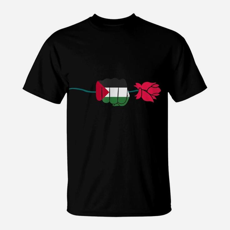 Free Palestine Palestine Flag Flower T-Shirt