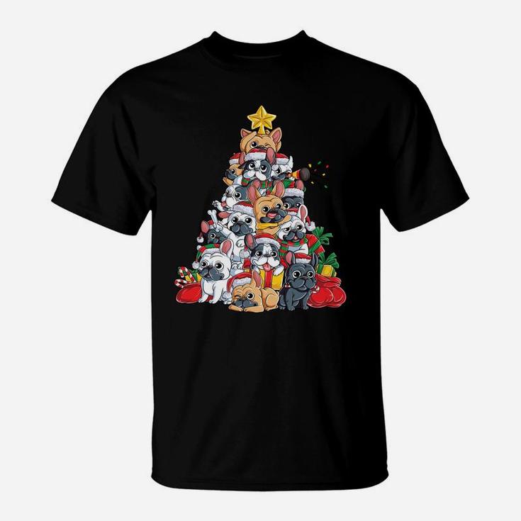 French Bulldog Christmas Tree Dog Santa Xmas Gifts Boys Kids Sweatshirt T-Shirt