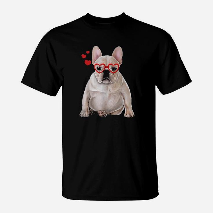 French Bulldog Cute Dog Valentine Heart T-Shirt
