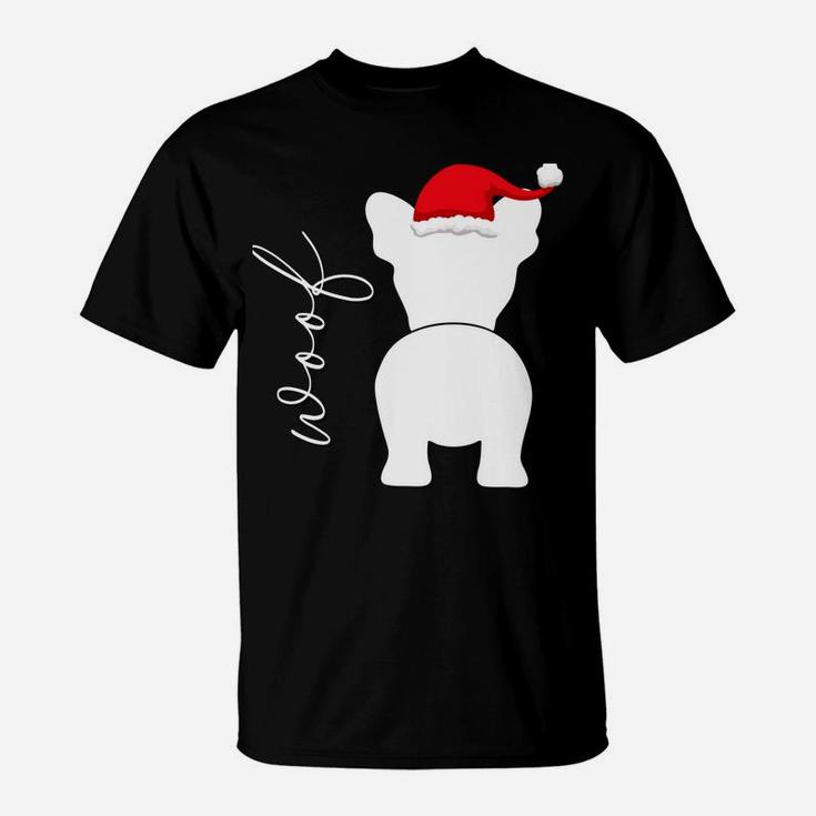 French Bulldog Frenchie Dog Christmas Santa Claus Hat T-Shirt