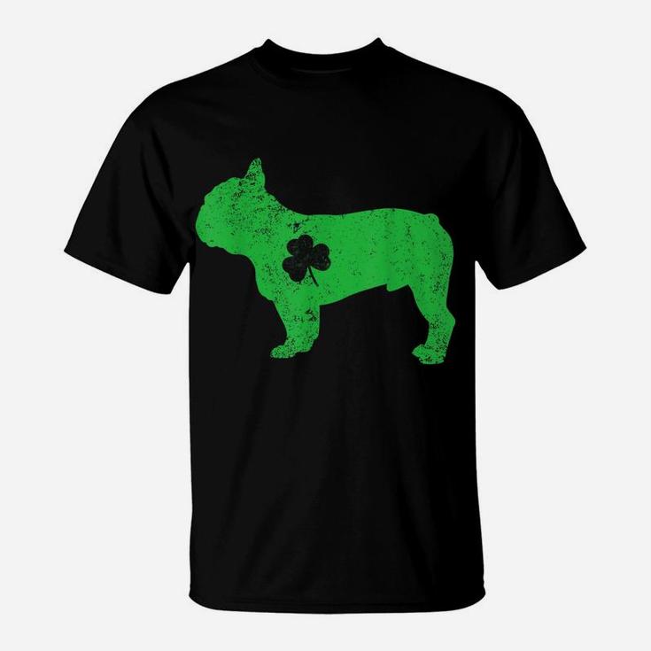 French Bulldog Irish Clover St Patrick Day Leprechaun Dog T-Shirt