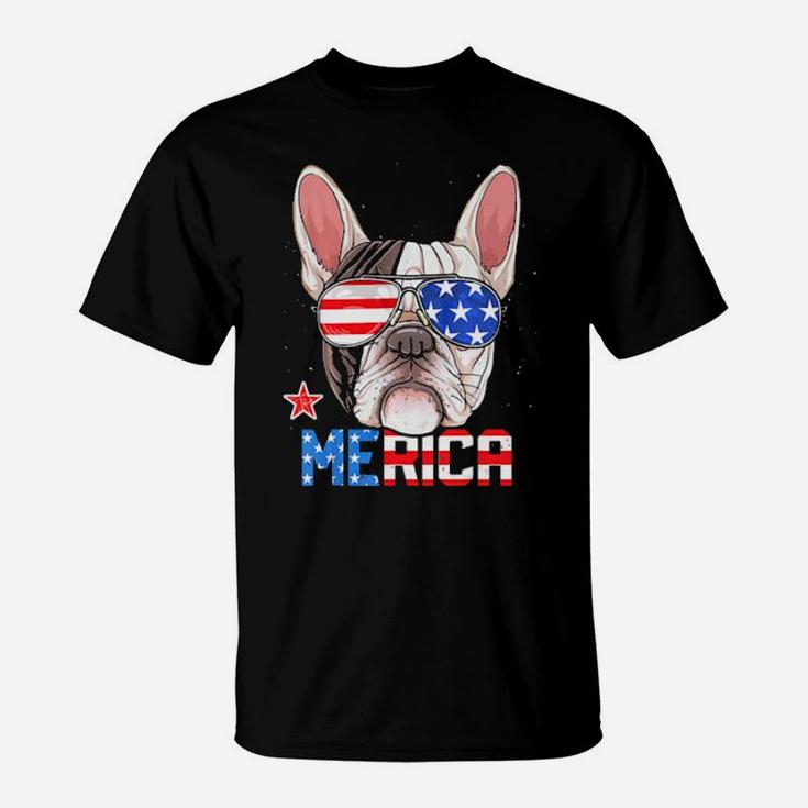 French Bulldog Merica 4Th Of July Men Boys Dog Puppy T-Shirt