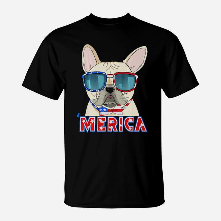 French Bulldog Merica 4Th Of July Usa Dog Puppy T-Shirt