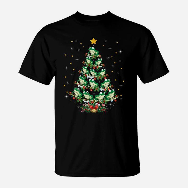 Frogs Lover Xmas Gift Frog Christmas Tree T-Shirt