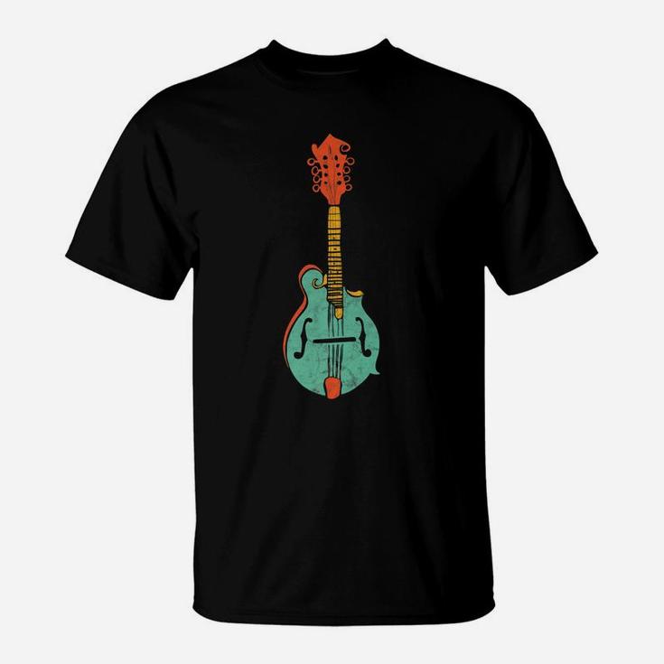 Funky Retro Mandolin Minimalist String Instrument Graphic T-Shirt