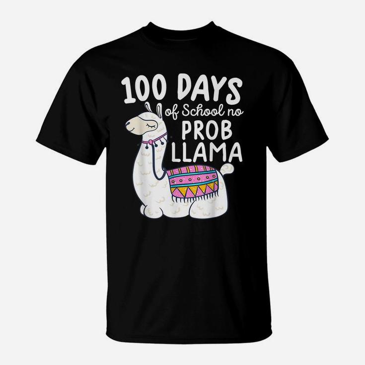 Funny 100 Days Of School 100 Days Of School No Prob-Llama T-Shirt