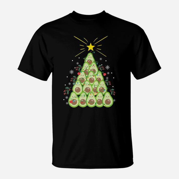 Funny Avocado Xmas Tree Holiday Gift Avocado Lover Christmas T-Shirt
