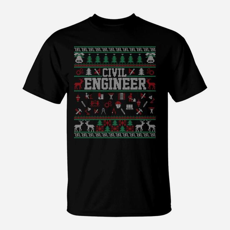 Funny Civil Engineer Ugly Christmas Sweaters Sweatshirt T-Shirt