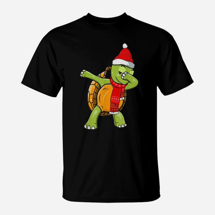 Funny Dabbing Turtle Xmas T-Shirt