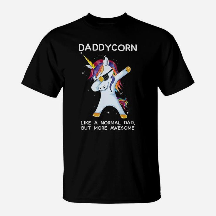 Funny Dabbing Unicorn Daddycorn Dab Unicorns Dad, Daddy Gift T-Shirt