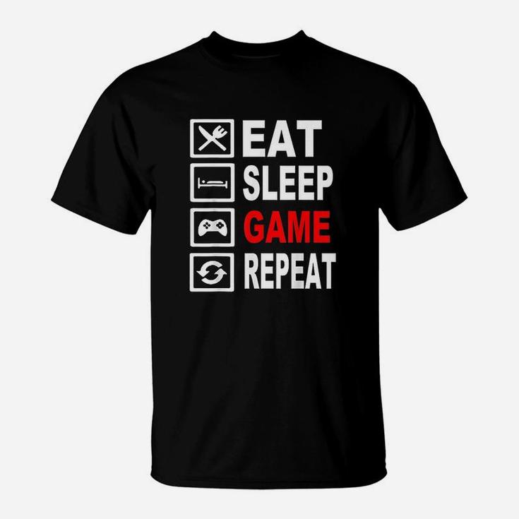 Funny Eat Sleep Game Repeat For Video Games Lovers T-Shirt