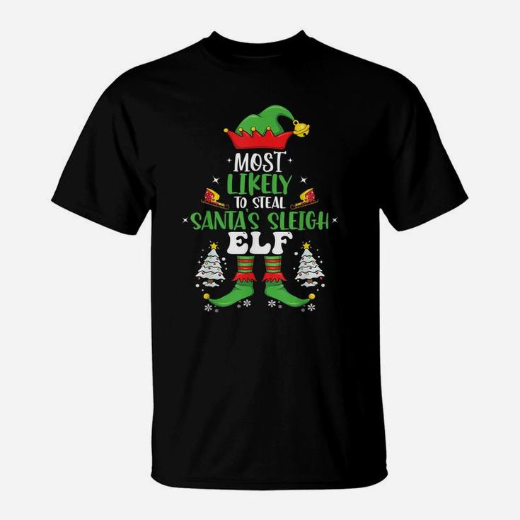 Funny Elf Family Matching Group Christmas Party Pajama Gifts T-Shirt