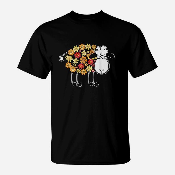 Funny Flower Sheep Design For Farming Lovers T-Shirt