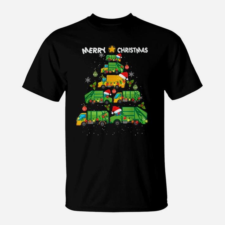 Funny Garbage Truck Christmas Tree Ornament Decor Boys Kids T-Shirt