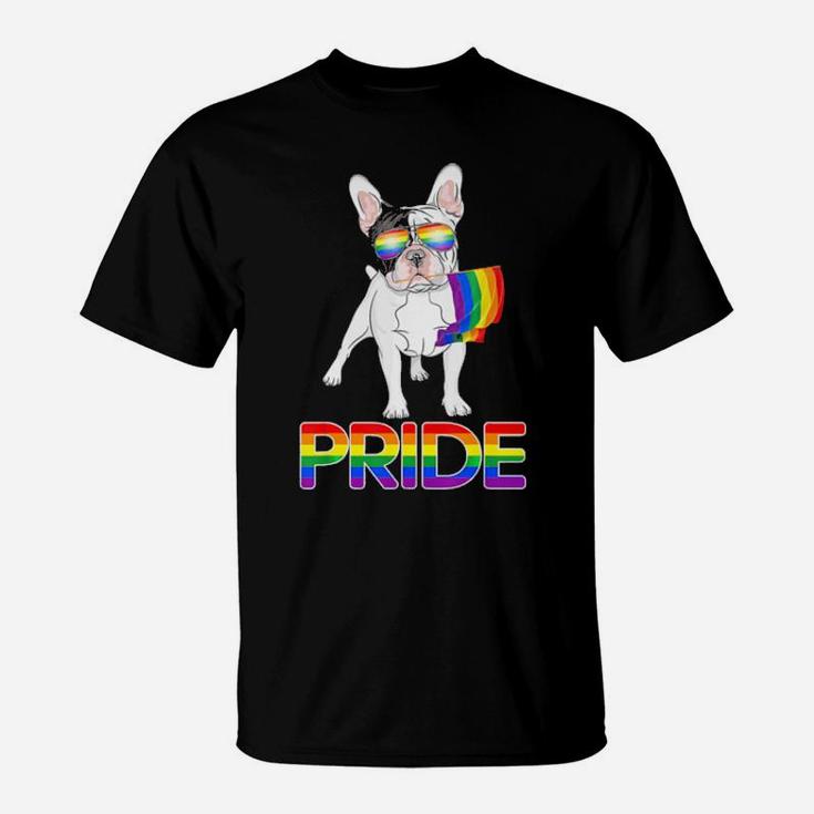 Funny Gay Pride Lgbt Rainbow Flag Shirt French Bulldog Gift T-Shirt