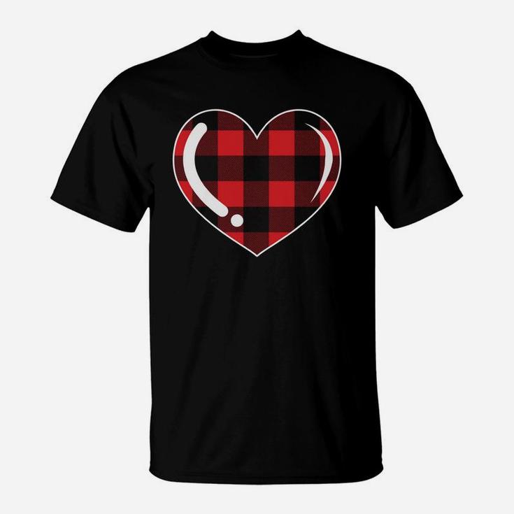 Funny Gift Heart Stripe Valentine Gift Happy Valentines Day T-Shirt