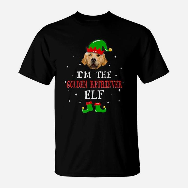 Funny Golden Retriever Elf Christmas Dog Dad Dog Mom T-Shirt