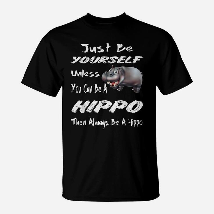 Funny Hippo Zoo Animal Lover Cool Happy Hippopotamus T-Shirt