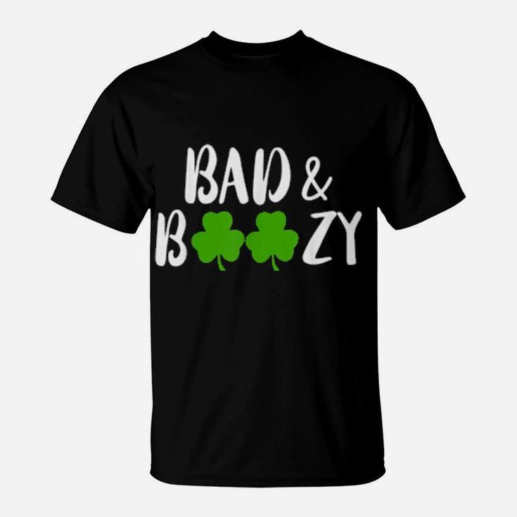 Funny Irish Saint St Patricks Day Bad And Boozy T-Shirt
