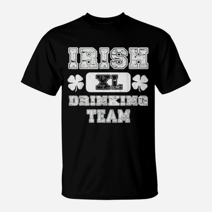 Funny Irish Xl Drinking Team Four Leaf Clover Patrick T-Shirt