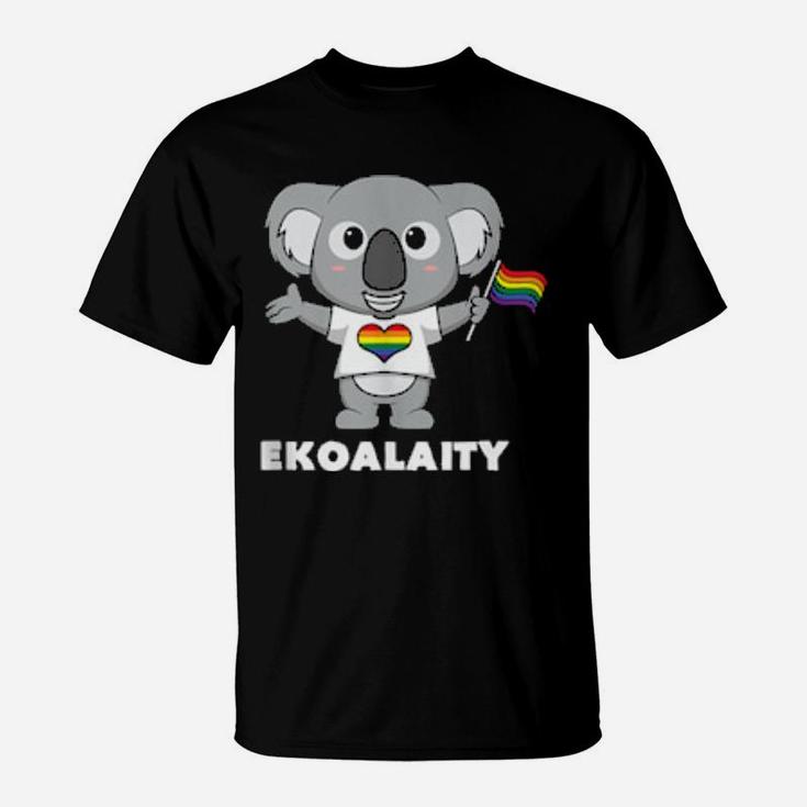 Funny Lgbt Koala Bear Equality Gay Pride Flag T-Shirt