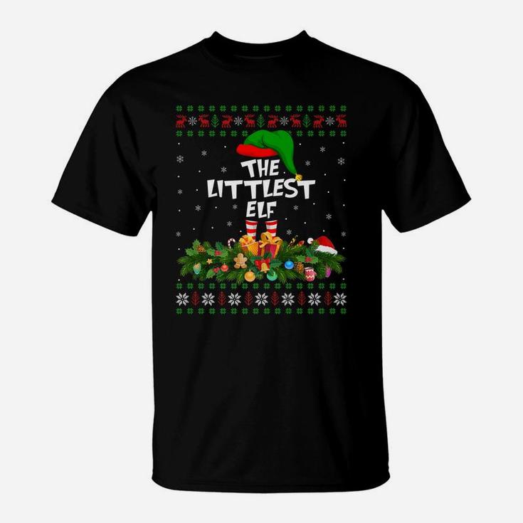 Funny Matching Family Ugly The Littlest Elf Christmas T-Shirt