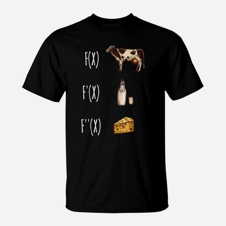Funny Math Teacher Art For Men Women Cow Milk Cheese Formula T-Shirt