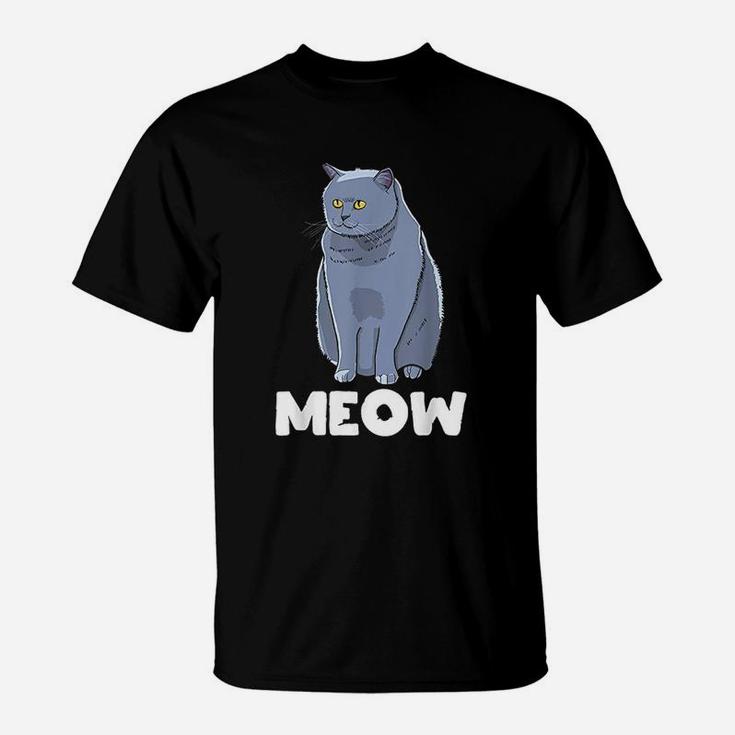 Funny Meow Cat Lady And Cats Kittens People Men Women T-Shirt