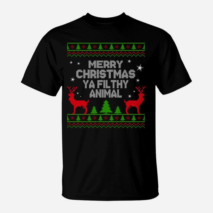 Funny Merry Christmas Animal Filthy Ya For Men Women & Kids Sweatshirt T-Shirt
