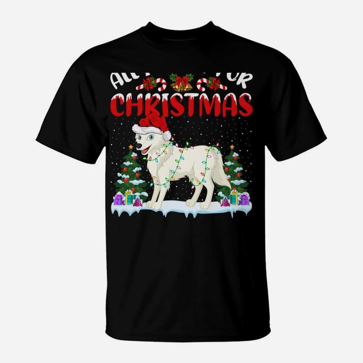 Funny Santa Hat All I Want For Christmas Is A Arctic-Wolf T-Shirt