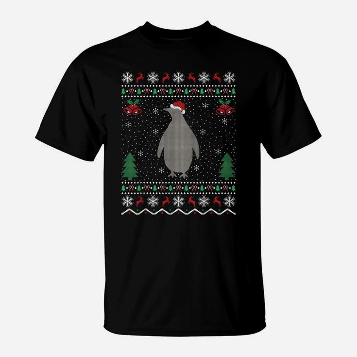 Funny Santa Hat Penguin Xmas Gift Ugly Penguin Christmas T-Shirt