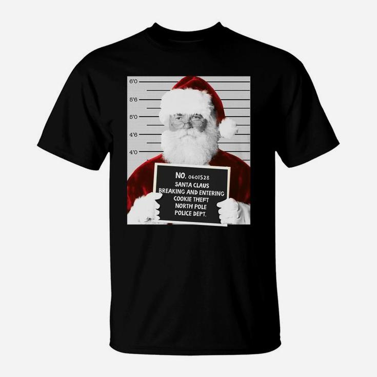 Funny Santa Mugshot Santa Claus Jailed Christmas Sweatshirt T-Shirt